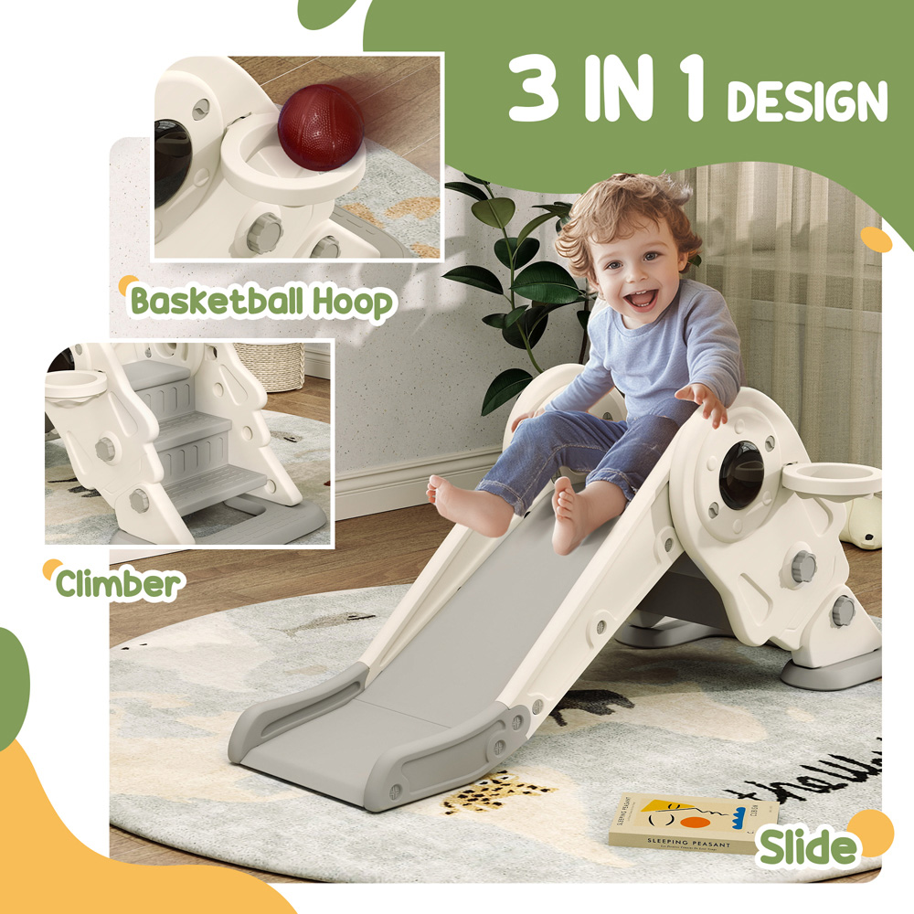 Tommy Toys 3-in-1 Cream and White Kids Slide Image 8