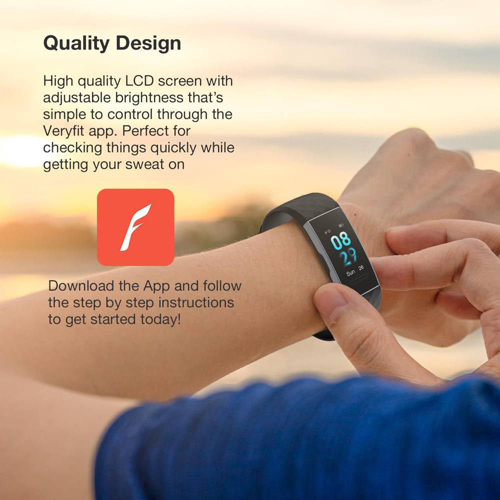 Aquarius Black Bluetooth Fitness Tracker with Heart Rate Monitor and Step Counter Image 8