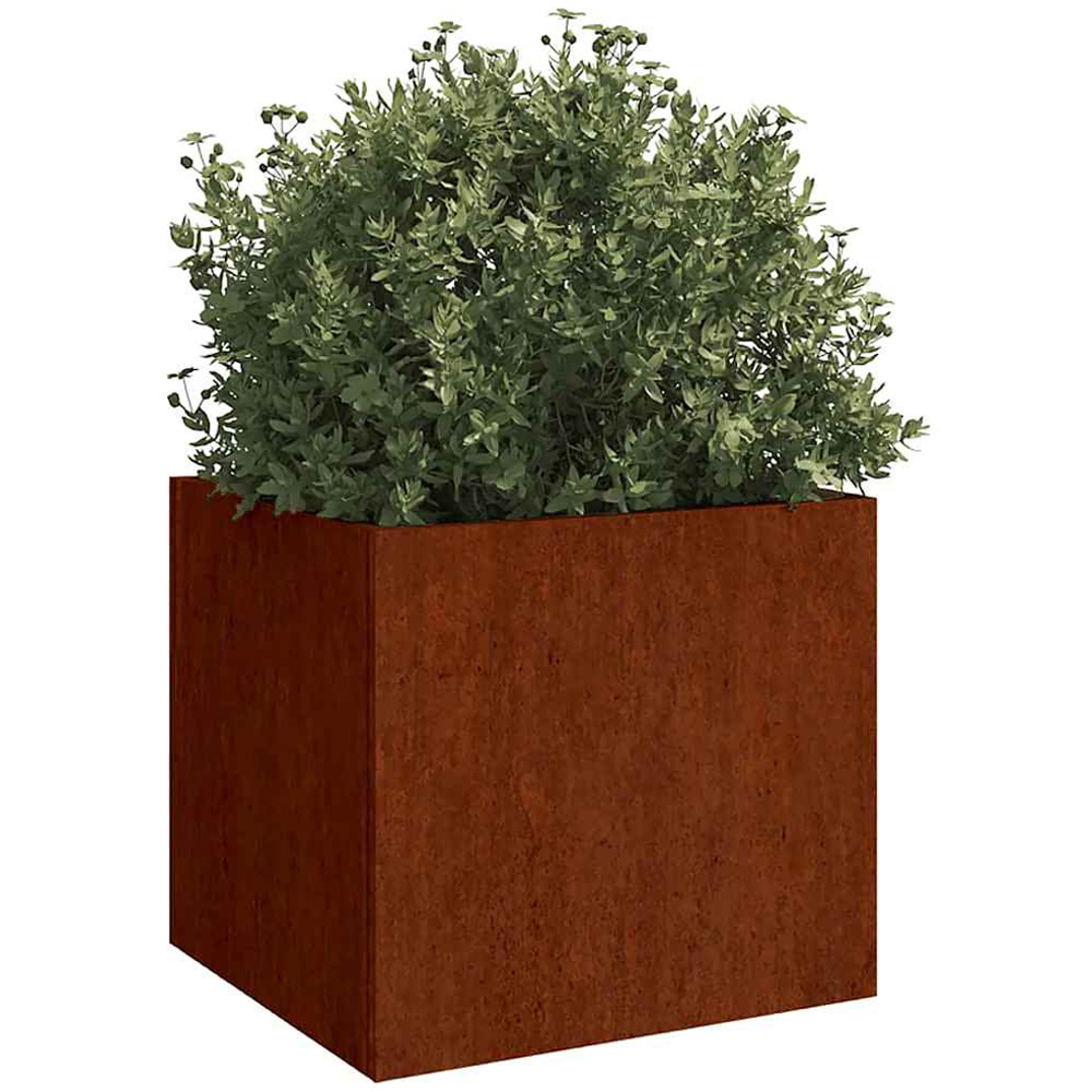 vidaXL Brown Corten Steel Garden Planter 49 x 47 x 46cm 2 Pack Image 2