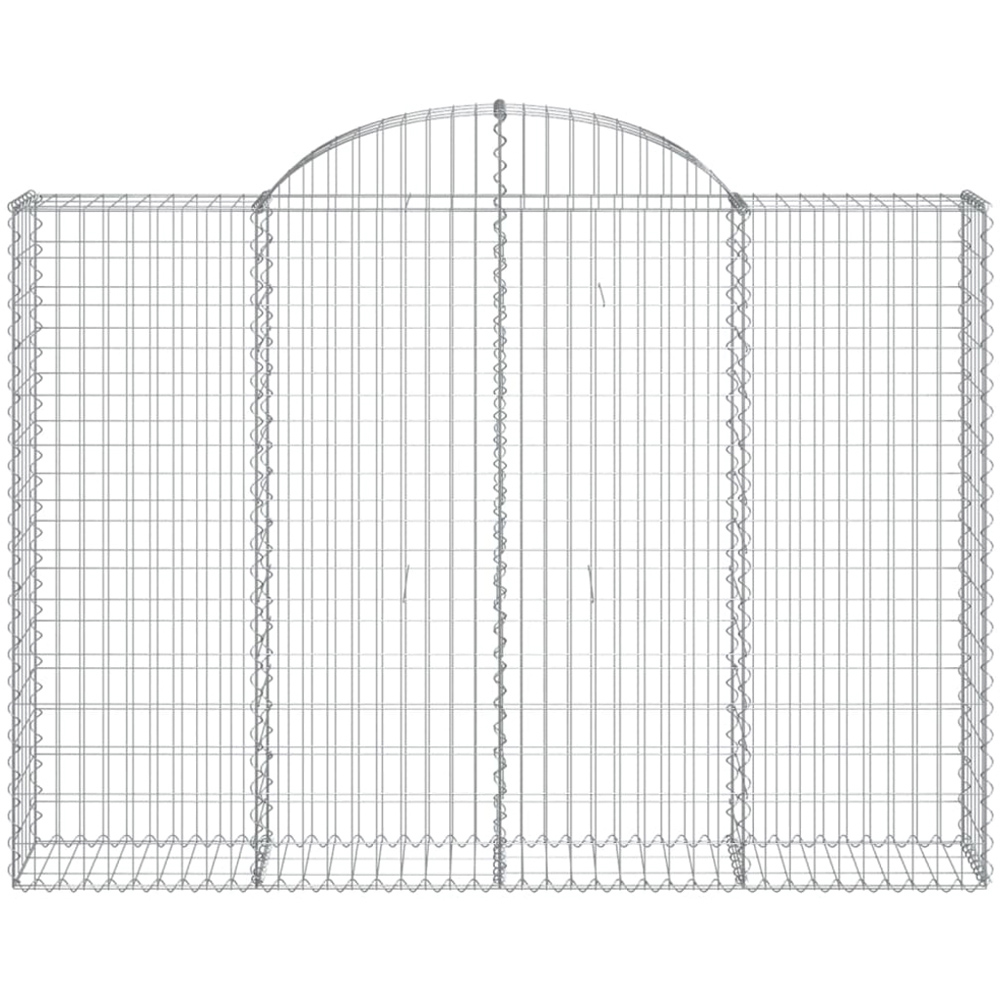 vidaXL Silver Galvanised Iron Arched Gabion Basket 200 x 30 x 140/160cm 9 Pack Image 2