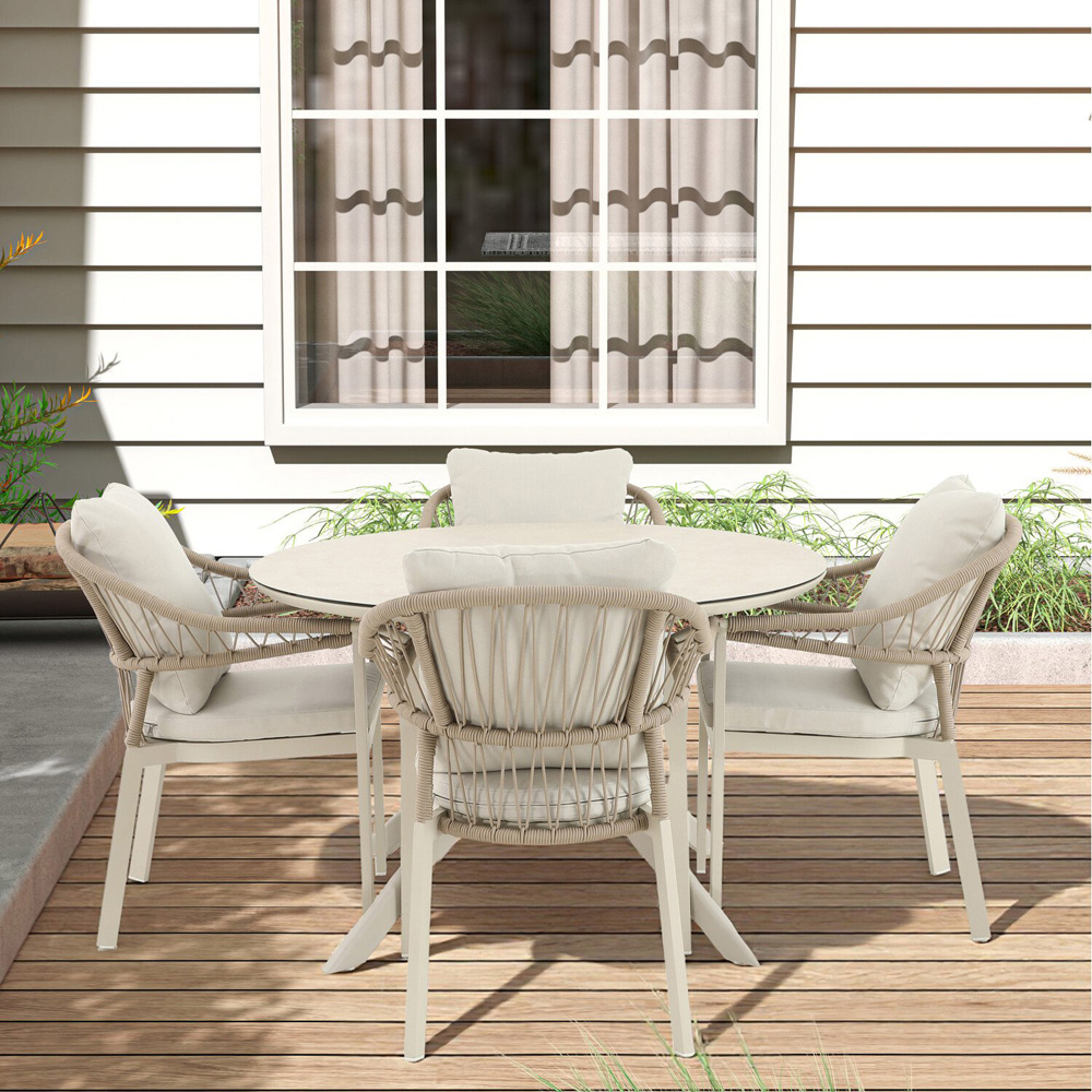 Hampton Dining Table and Chair Set Neutral Image 8