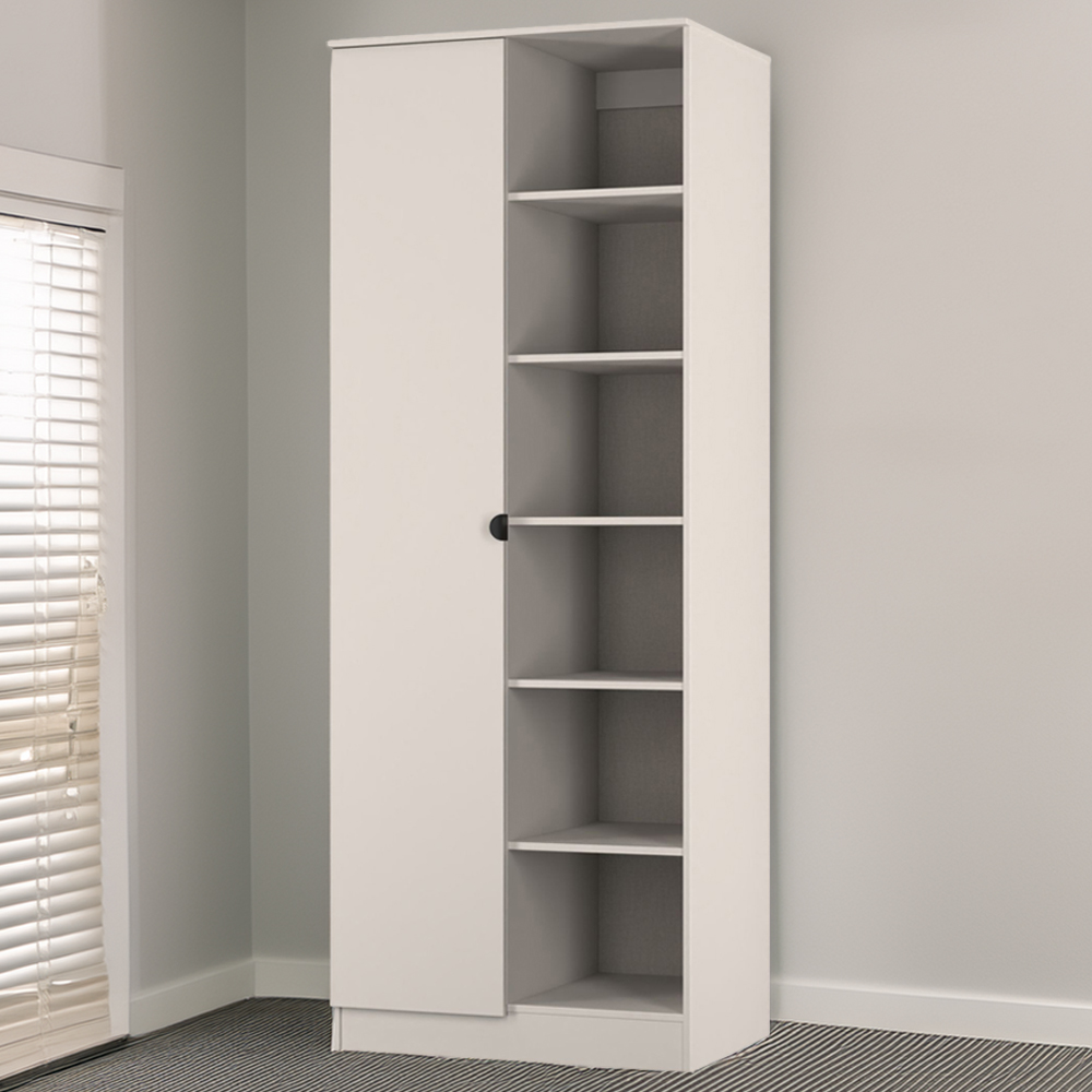 Crowndale Bora Single Door 6 Shelf Kashmir Matt Double Wardrobe Image 1