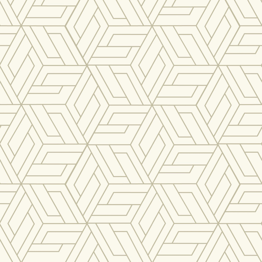 Grandeco Cobra Geometric Metallic White Vinyl Wallpaper Image 1