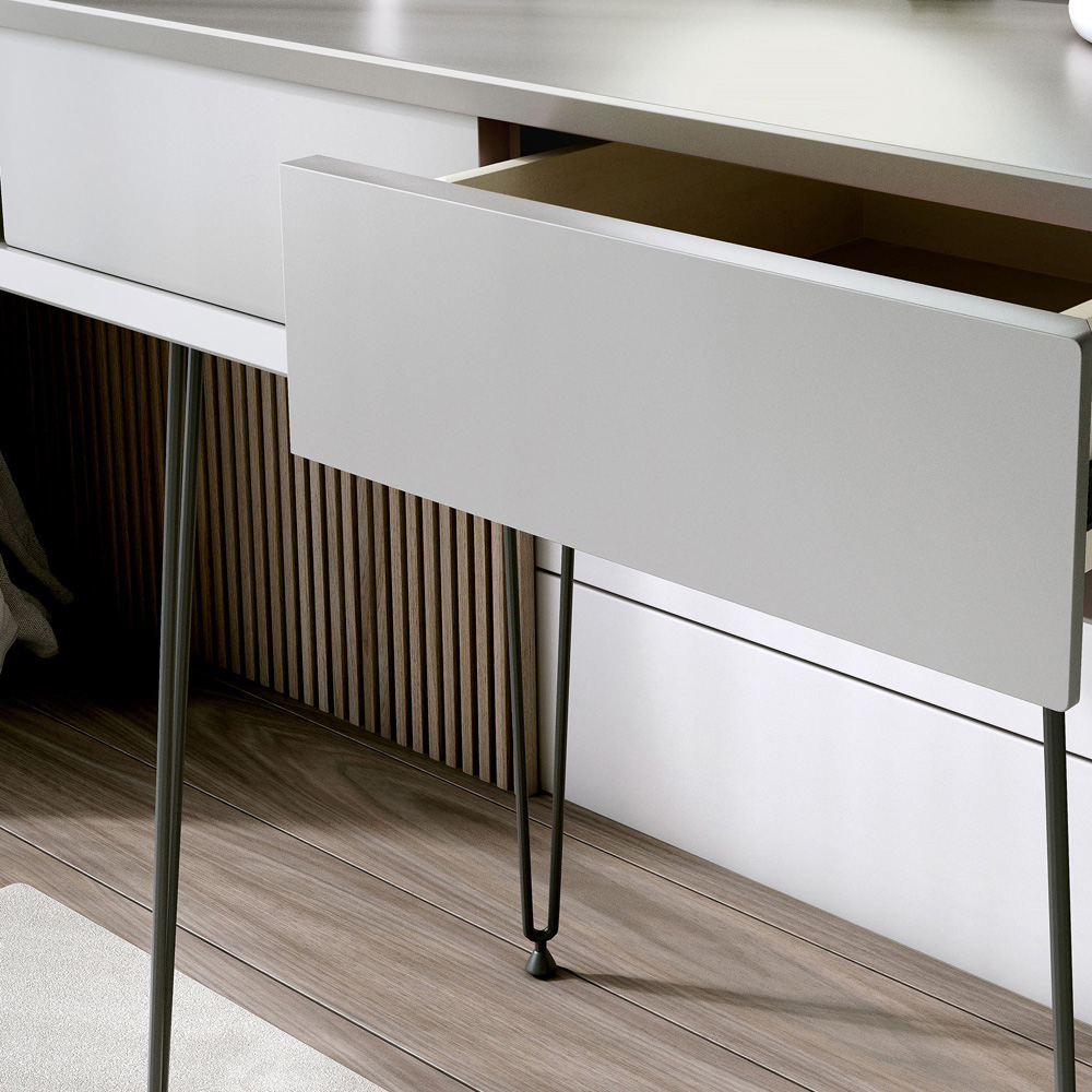 CARME Home Piper 2 Drawers Mocha and Black Dressing Table Image 4