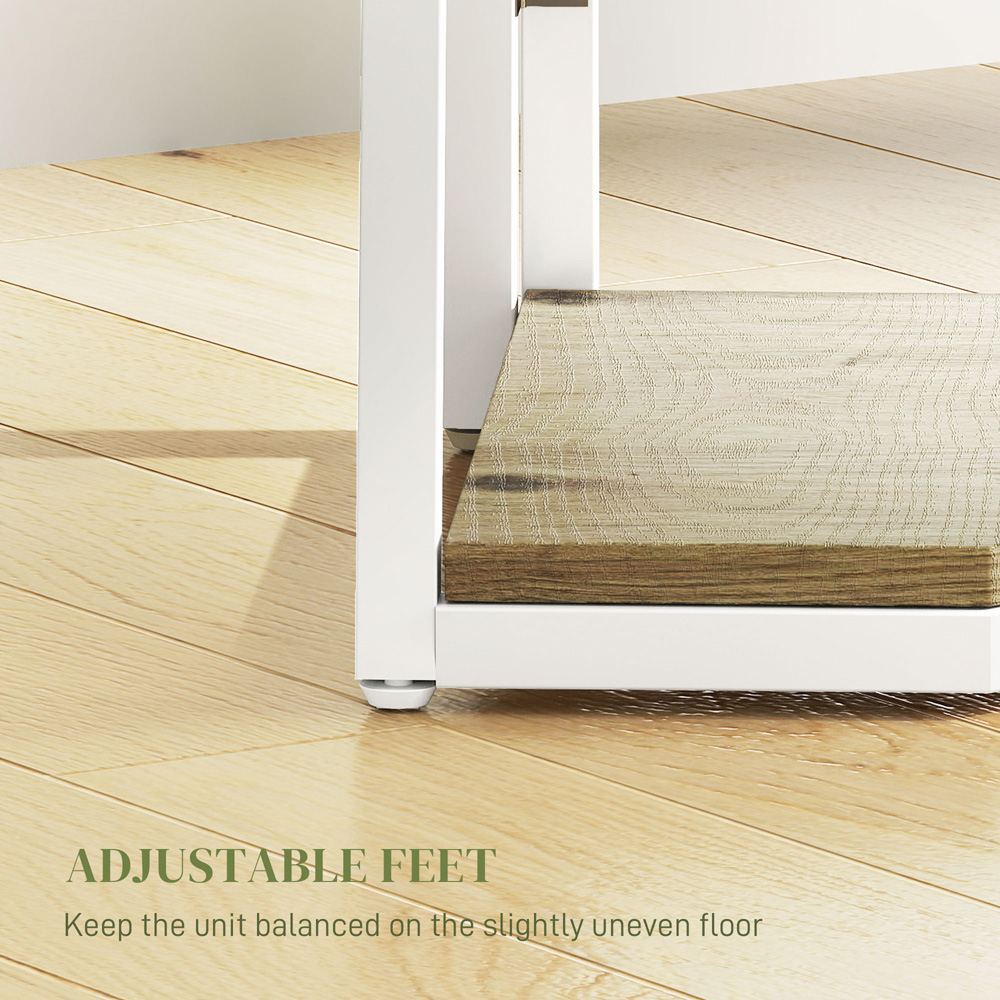HOMCOM 5 Shelf Natural Wood Corner Adjustable Shelving Unit Image 7