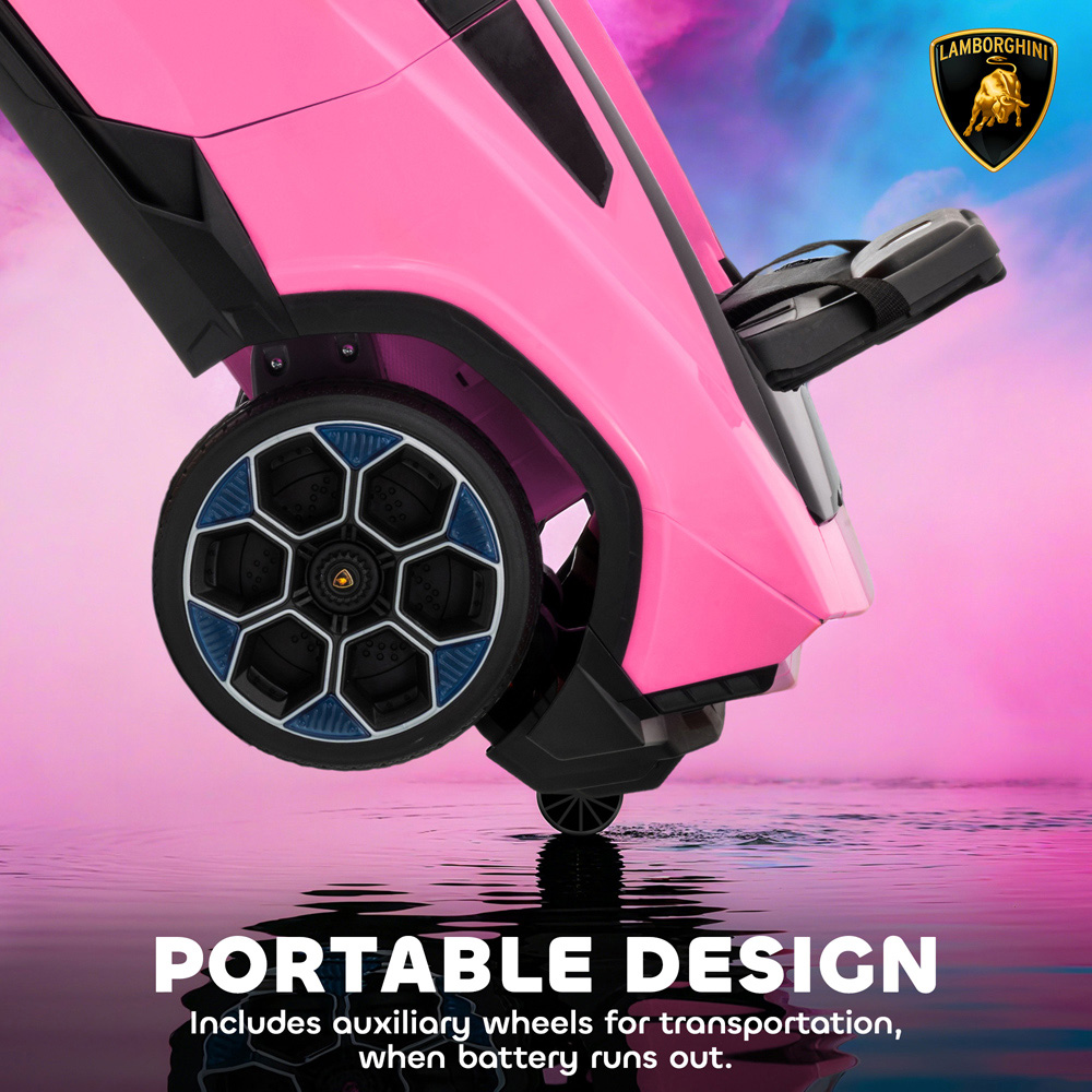 Tommy Toys Kids Pink Licensed Lamborghini Electric Ride On Car with Suspension and Remote Image 6