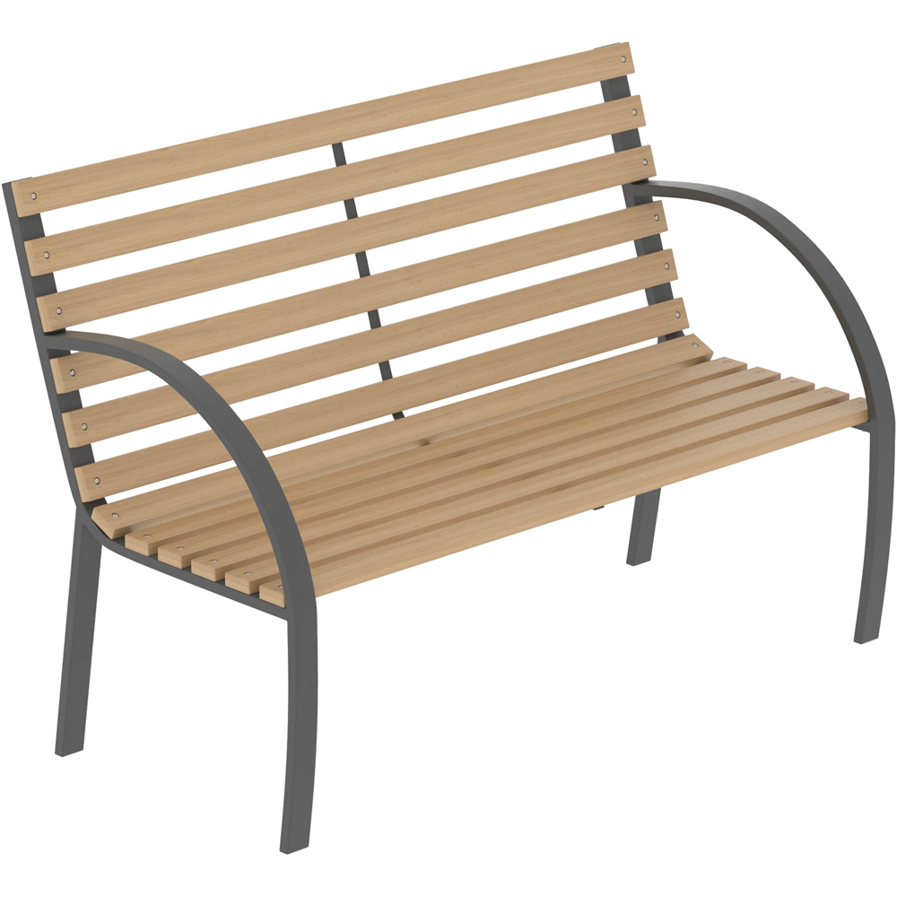GARDEN VIDA Slatted Garden Bench Image 2