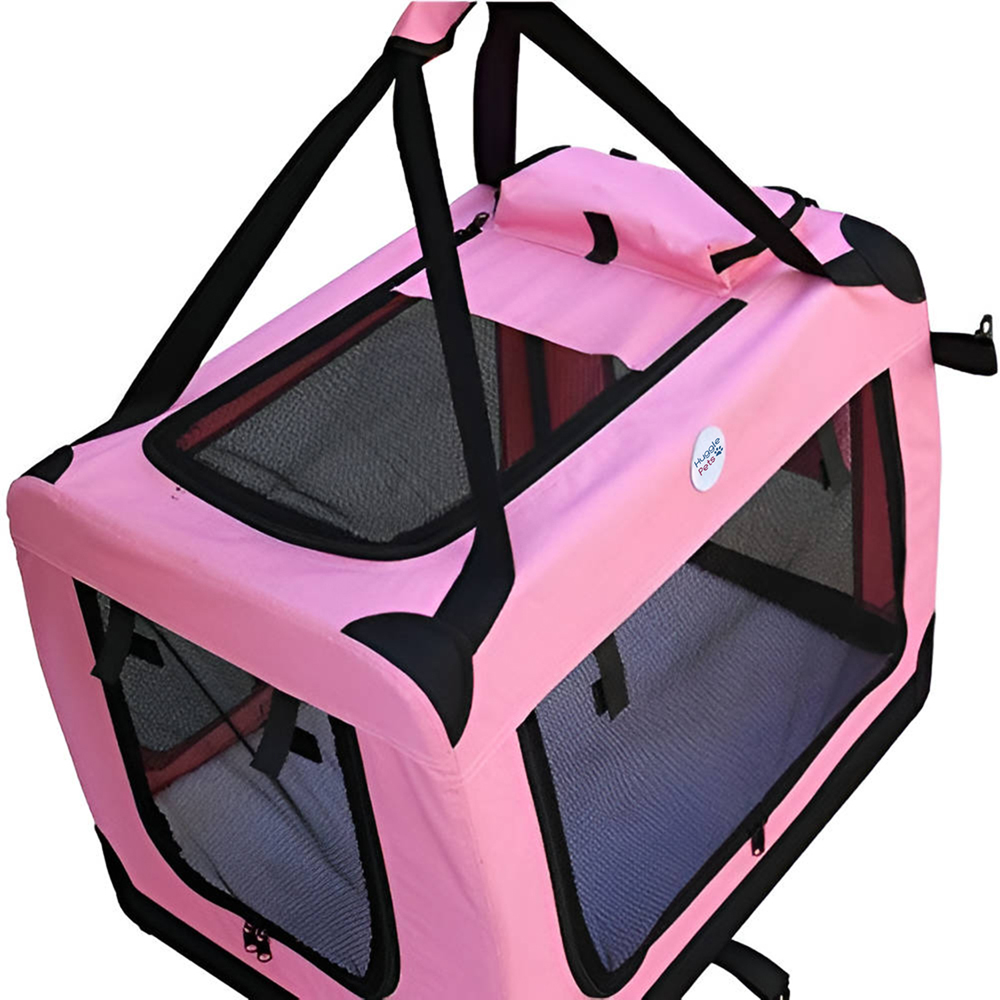 HugglePets Medium Pink Fabric Crate 60cm Image 5
