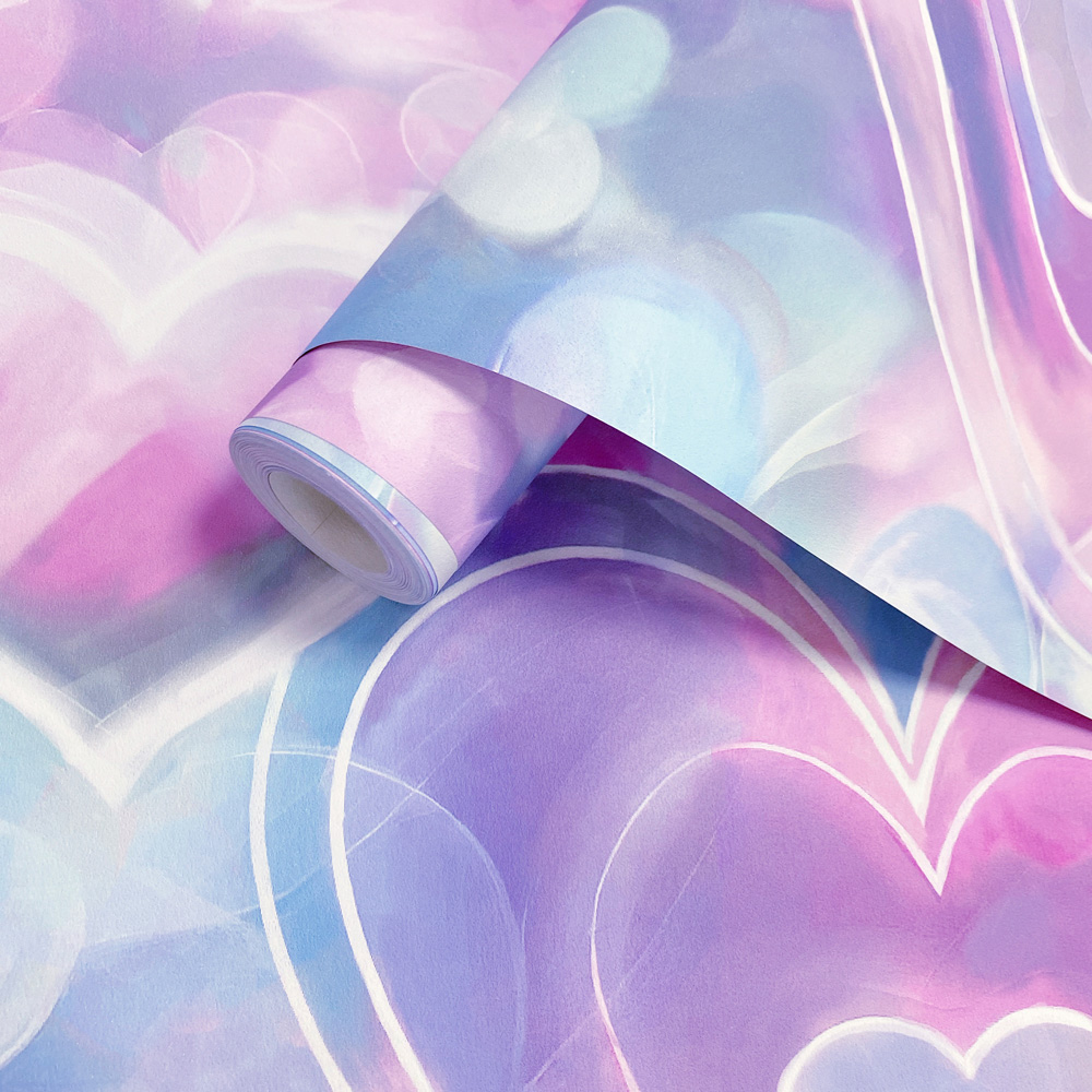 Holden Decor Neon Hearts Pink and Blue Wallpaper Image 2