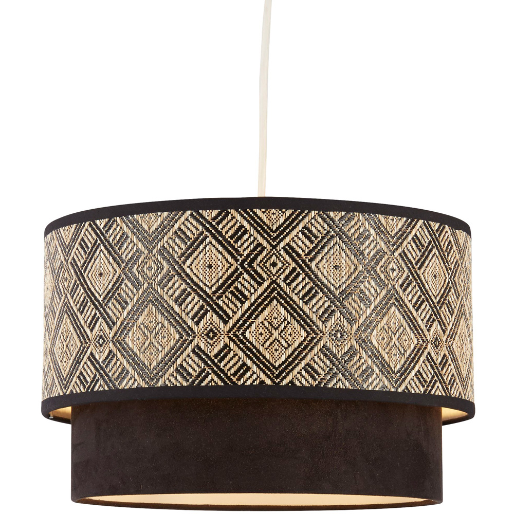 Lighting Collection Harper 2 Tier Black Ceiling Lamp Shade 37cm Image 3