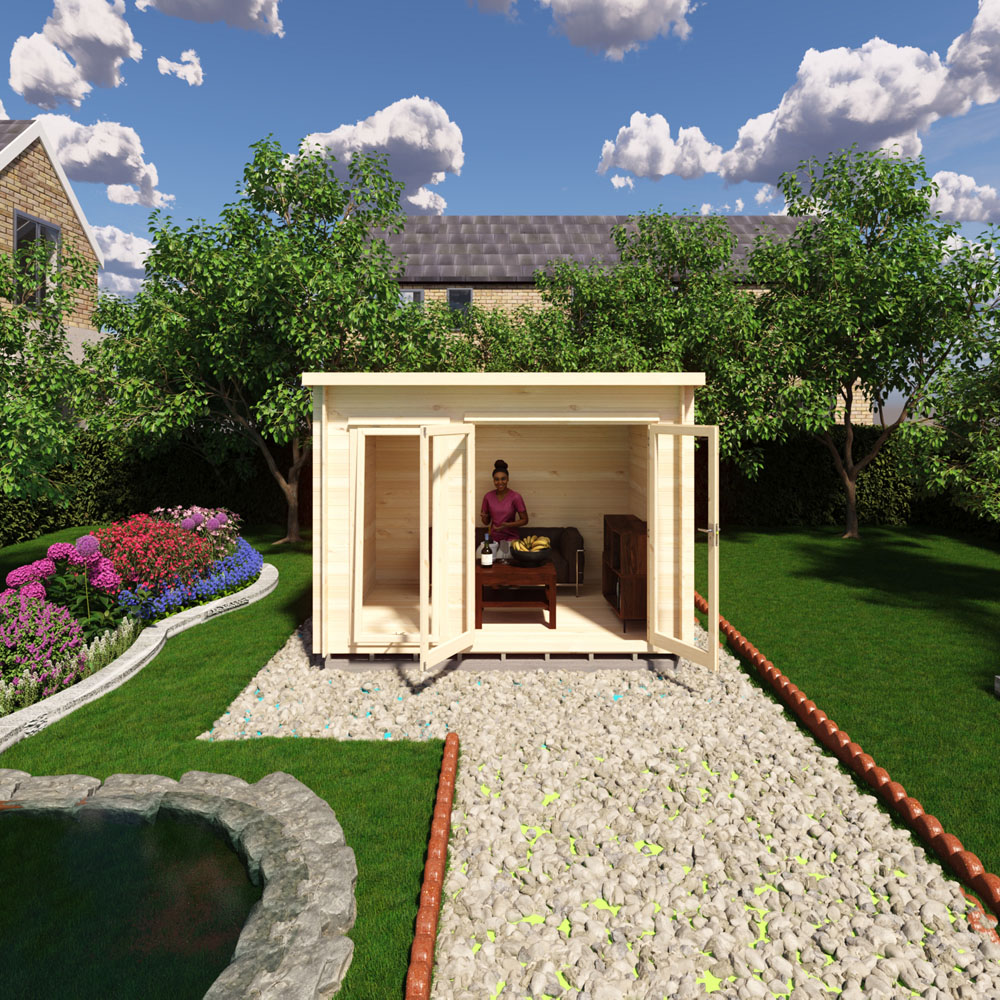 Shire Tilney 8 x 10ft Pent Garden Log Cabin Image 4