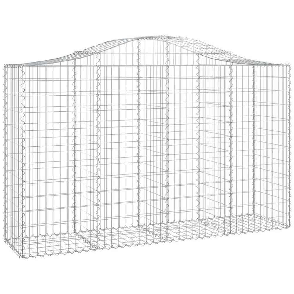 vidaXL Silver Galvanised Iron Arched Gabion Basket 200 x 50 x 120/140cm 8 Pack Image 1