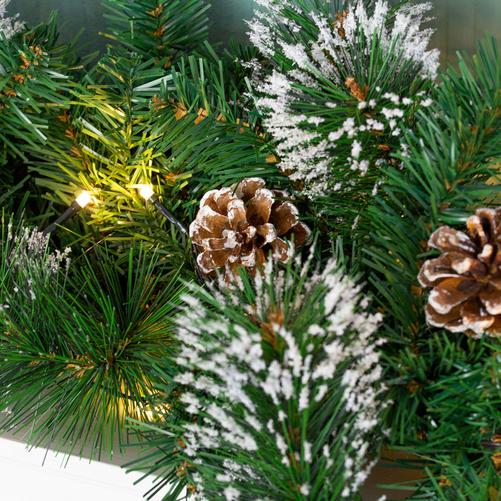 The Christmas Workshop Warm White LED Christmas Garland with Pinecones 183cm Image 6