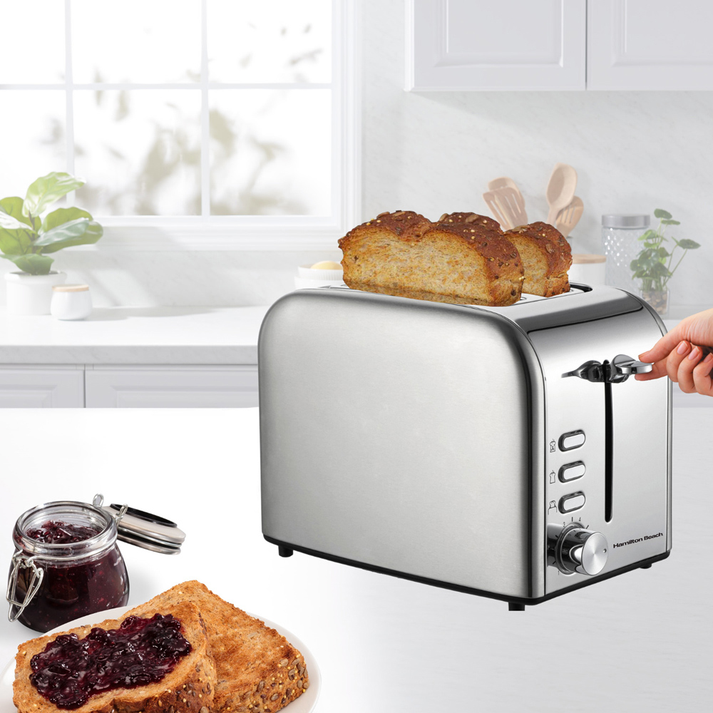 Hamilton Beach HB1718B2 Rise Brushed and Polished Stainless Steel 2 Slice Toaster Image 3