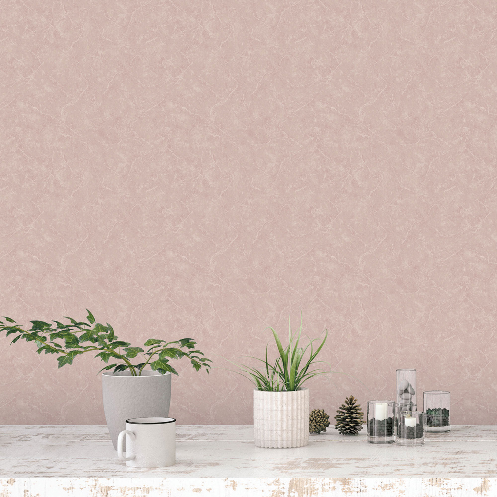 Galerie Nordic Elements Plaster Effect Pink Wallpaper Image 2