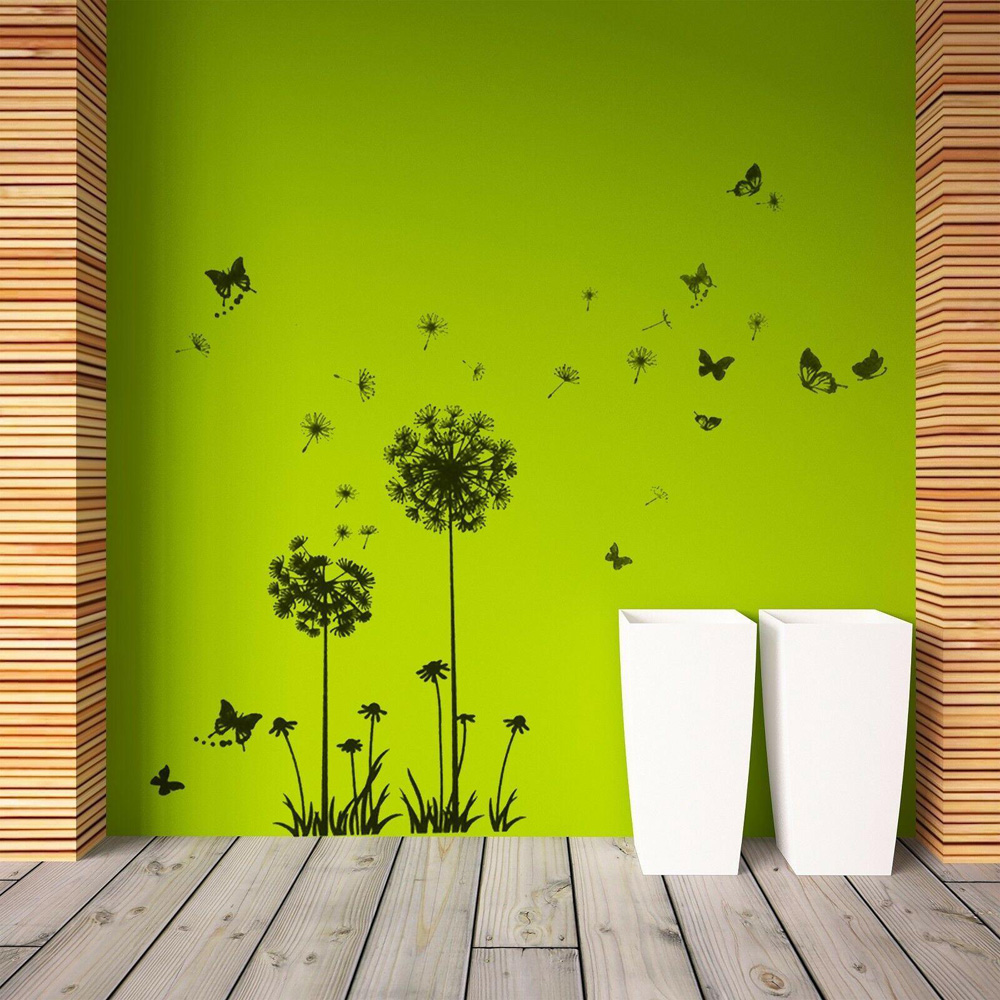 Walplus Dandelion Butterflies Flowers Mural Art Wall Stickers Image 1