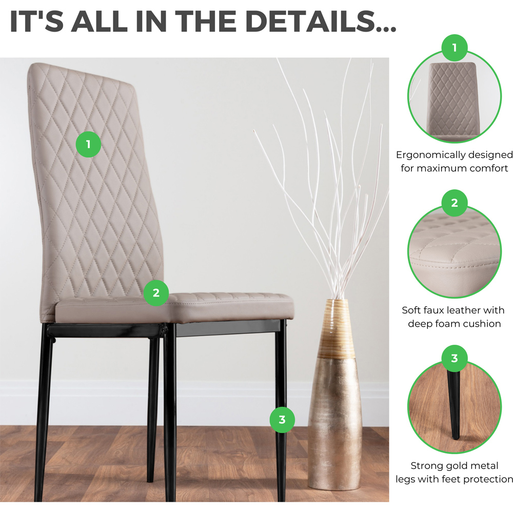 Furniturebox Valera Set of 4 White and Black Faux Leather Dining Chair Image 9