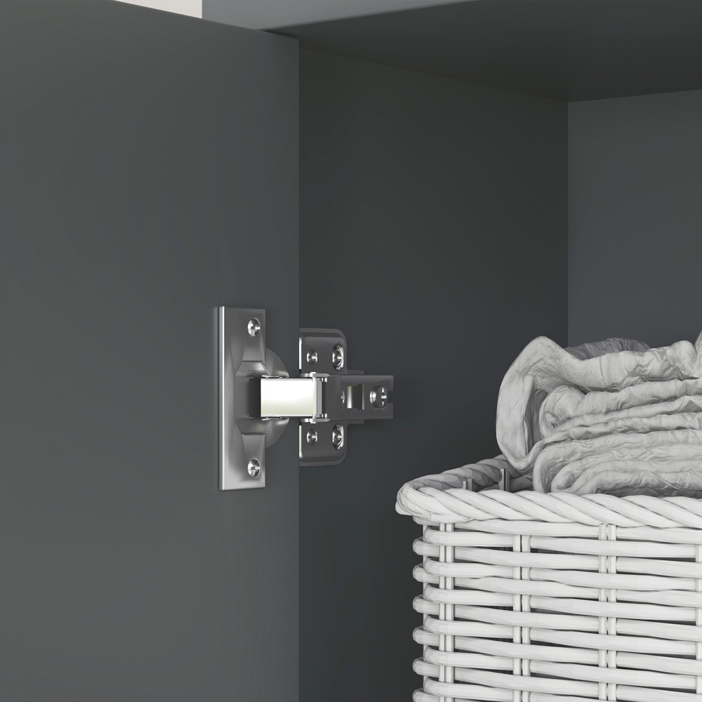 Portland 2 Door Single Drawer 2 Shelf Grey Bathroom Storage Unit Image 3