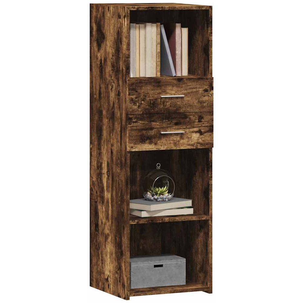 vidaXL 2 Drawer 3 Open Shelf Smoked Oak Highboard Image 3