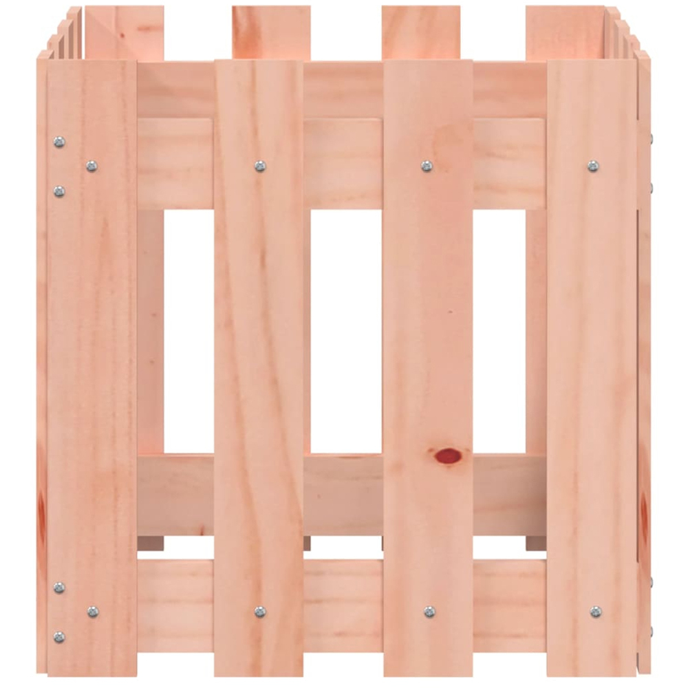 vidaXL Natural Solid Wood Douglas Fence Design Garden Planter 40 x 40 x 40cm Image 4