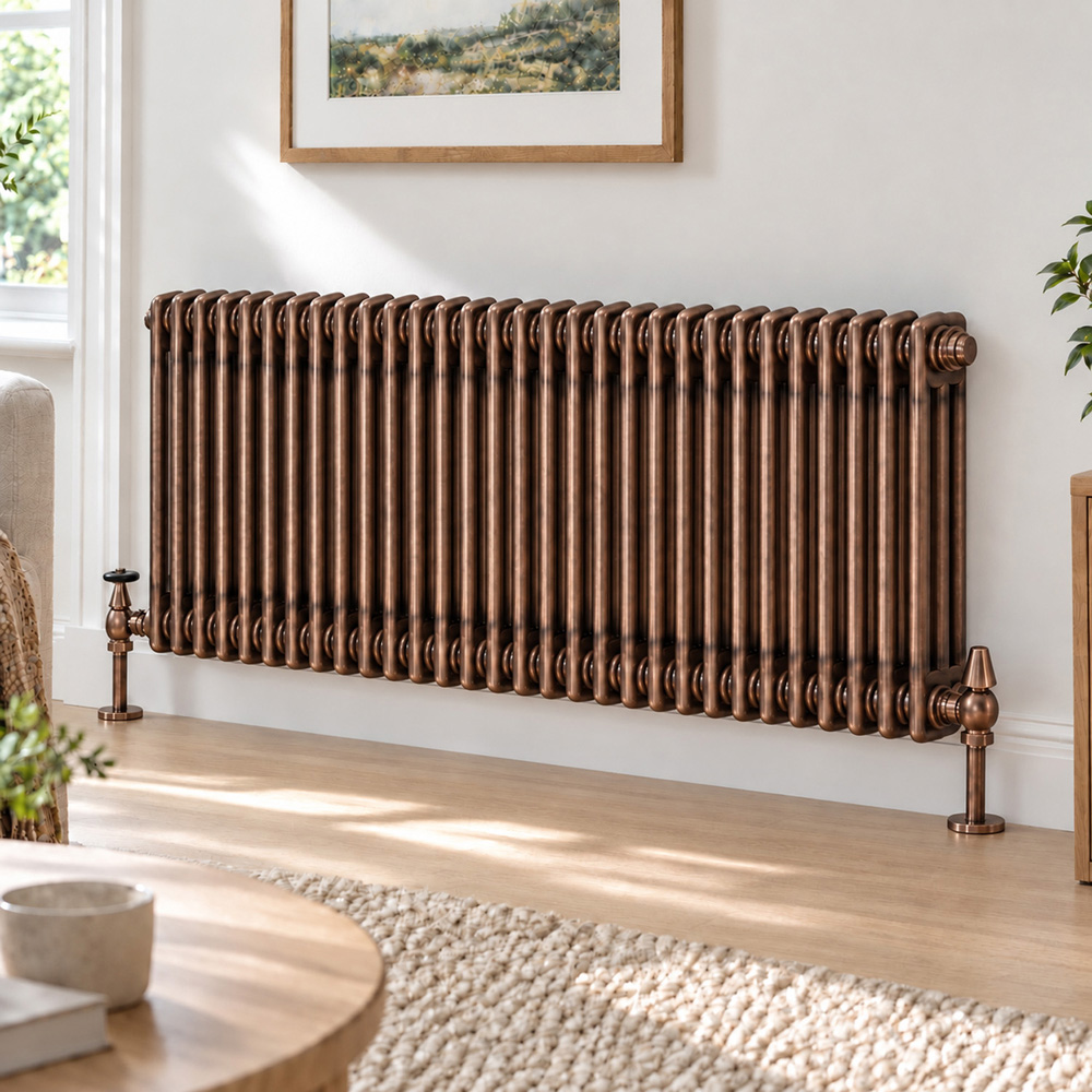 Go Bathrooms Clarence Antique Copper 3 Column 30 Section Radiator 600 x 1370mm Image 2