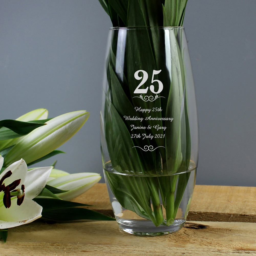Personalised Memento Personalised 25 Years Bullet Vase Image 2