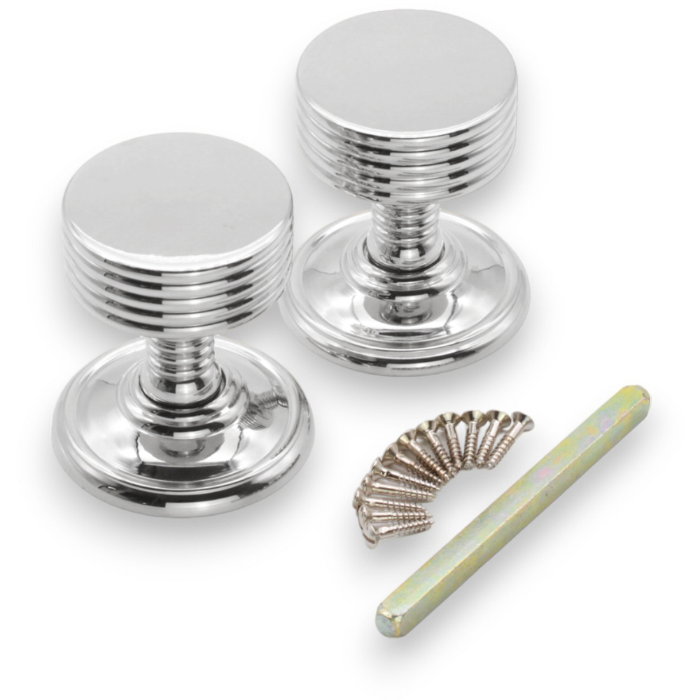 Spira Brass Polished Nickel Oxford Mortice Door Knob 2 Pack Image 4
