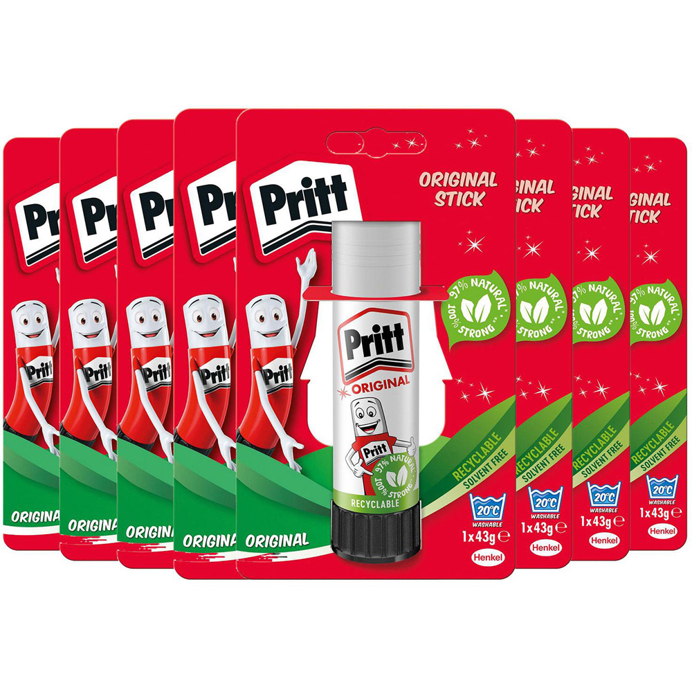 Pritt Child Friendly Art and Crafts Glue Sticks 43g 8 Pack Image 1