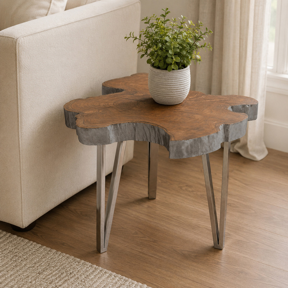 Premier Housewares Surak Teak Wood Medium Side Table Image 5