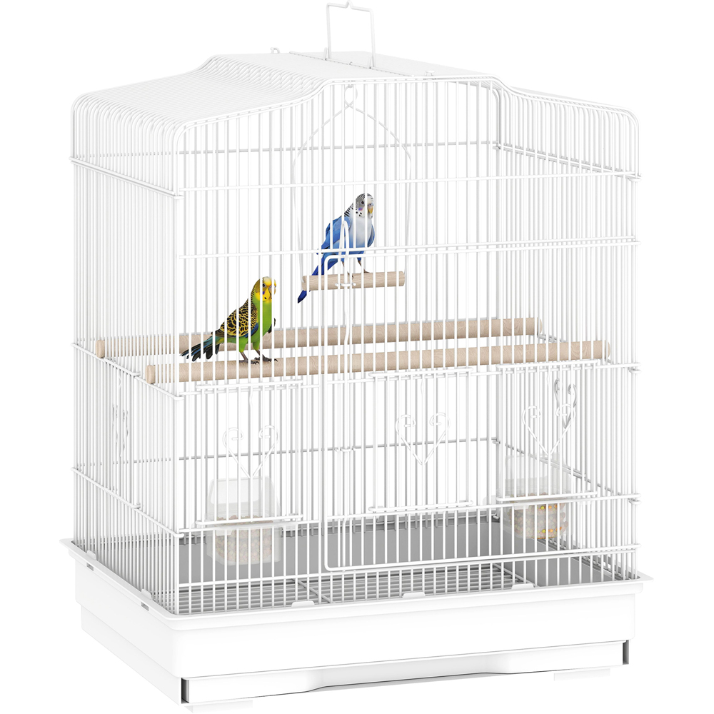 PawHut White Large Bird Cage 59 x 36 x 47cm Image 1