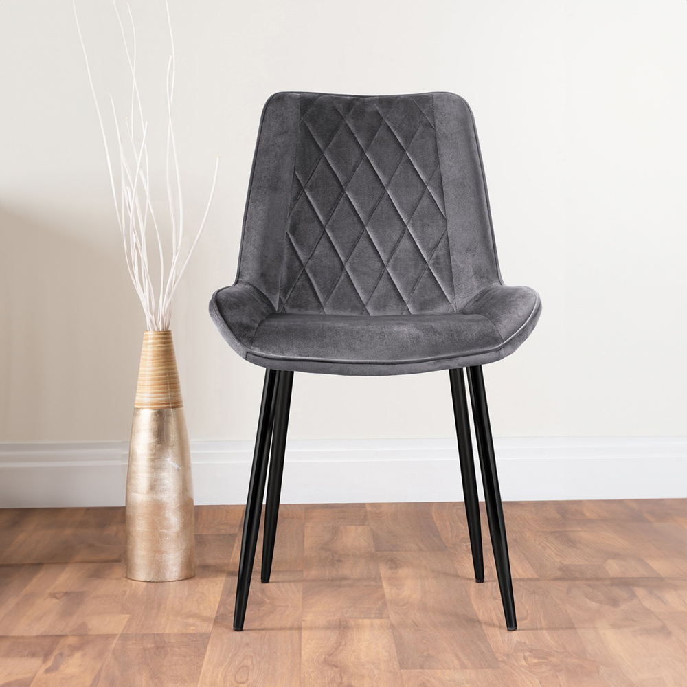 Furniturebox Arona Cesano Marble Effect 4 Seater Dining Set White Black and Grey Image 3