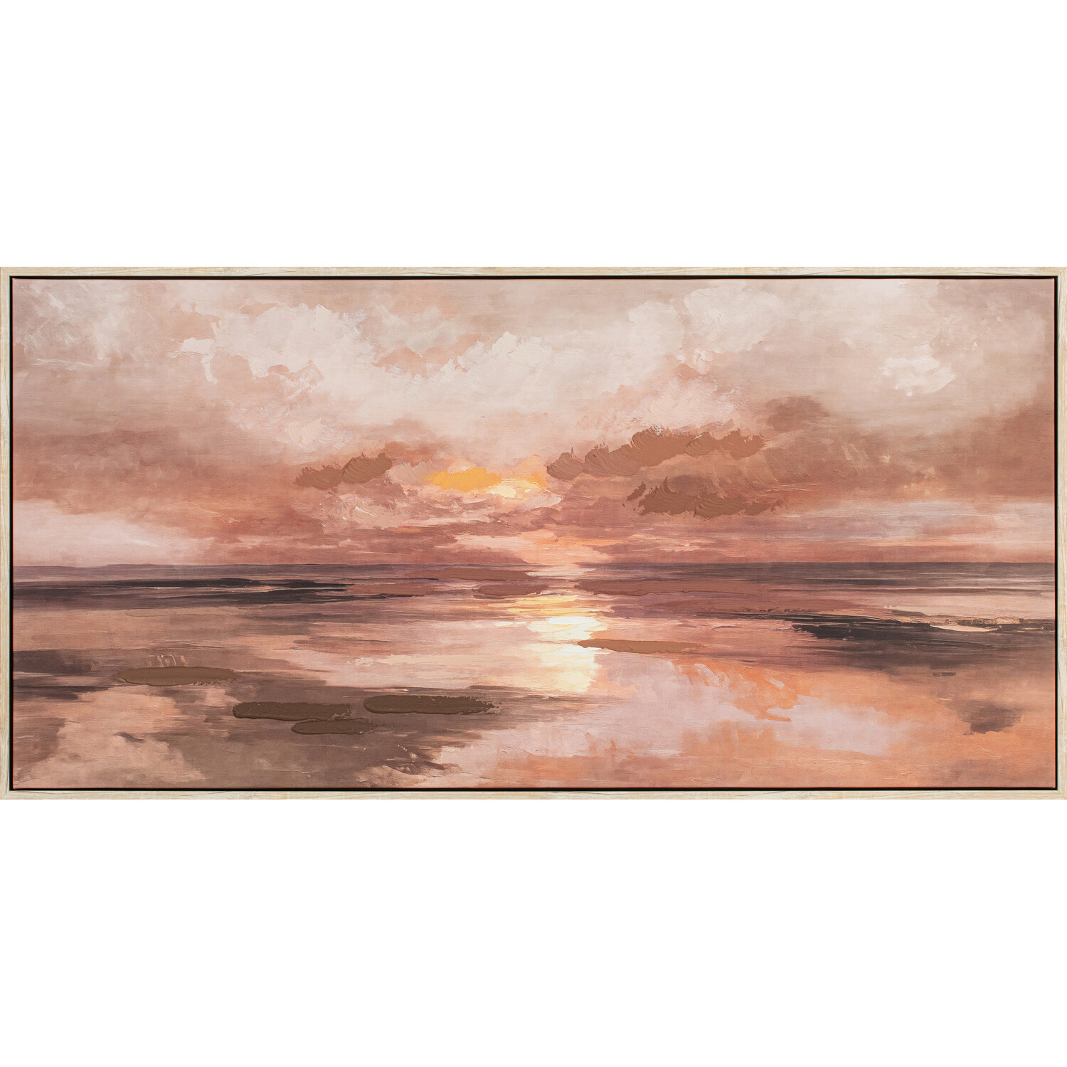 Abstract Hand Paint Framed Canvas Mauve Image 1