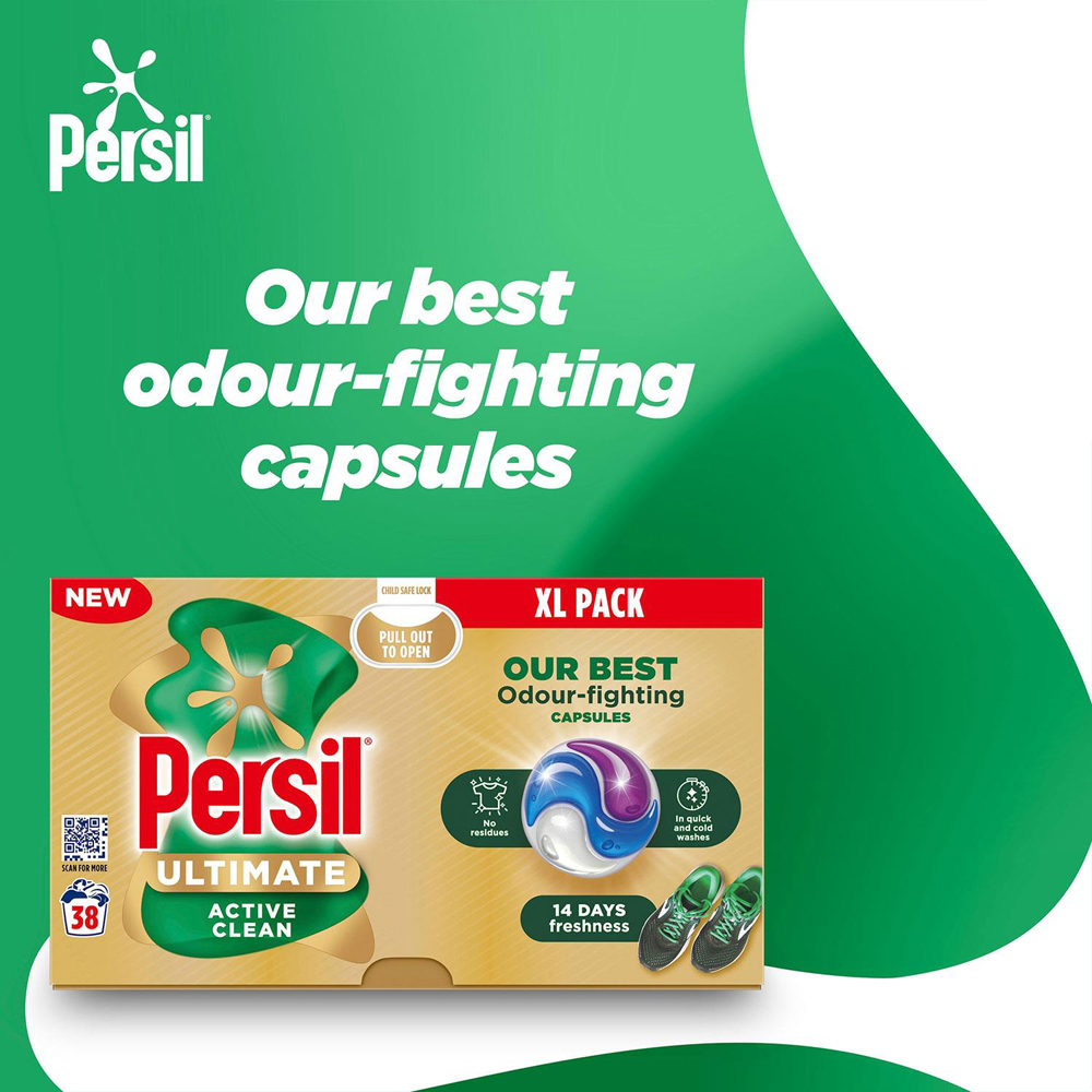 Persil Ultimate Odour Fighting Washing Capsules 38 Washes 4 Pack Image 5