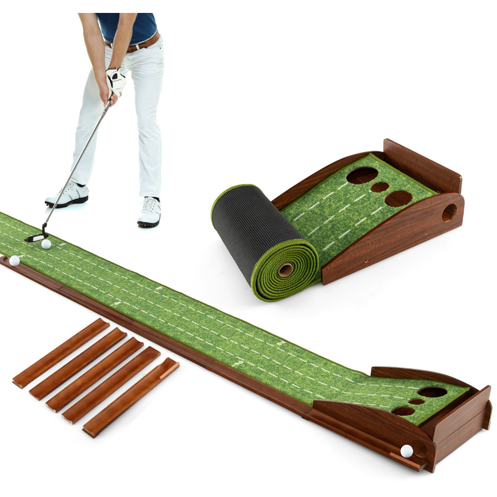 Costway Golf Putting Practice Mat with Auto Ball Return Image 3