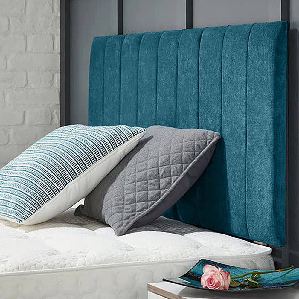 Eleganza Home Canter Small Double Teal Naples Strutted Headboard Image 1