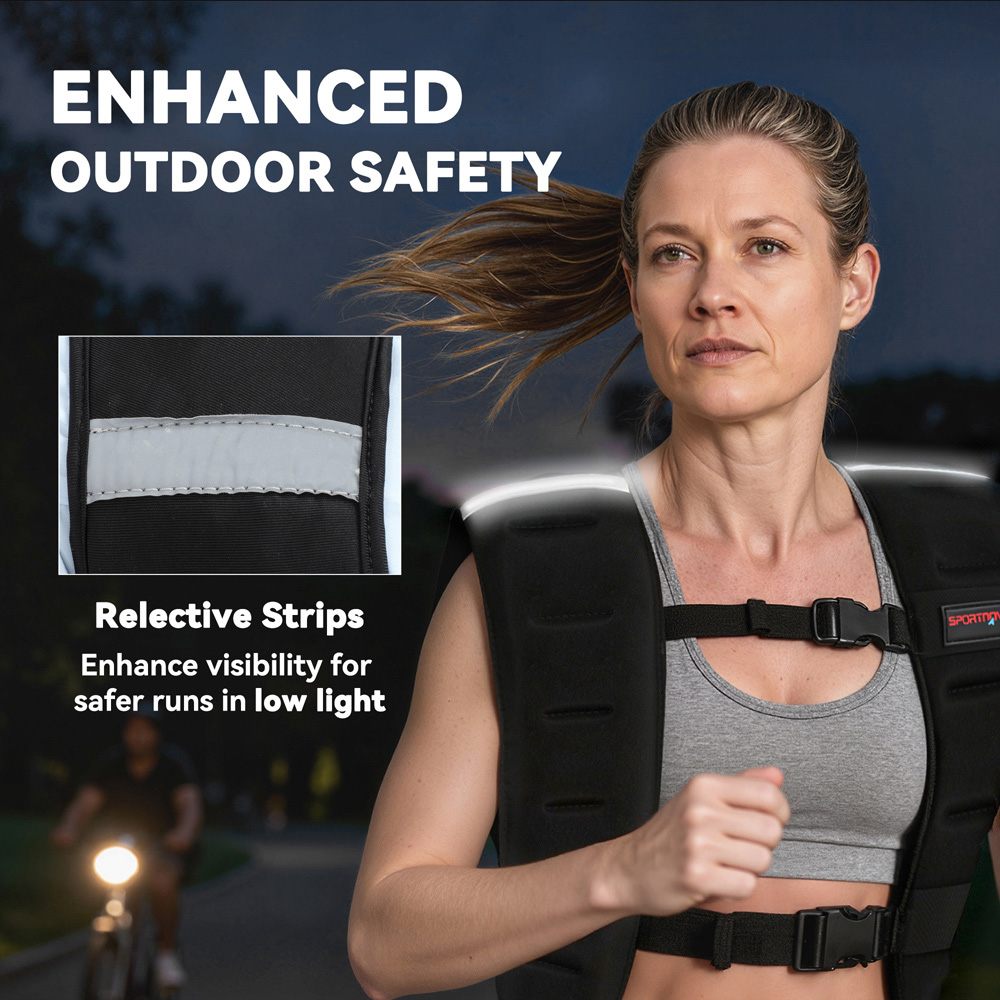 SPORTNOW 5kg Adjustable Weighted Vest with Straps and Reflective Strips Image 6