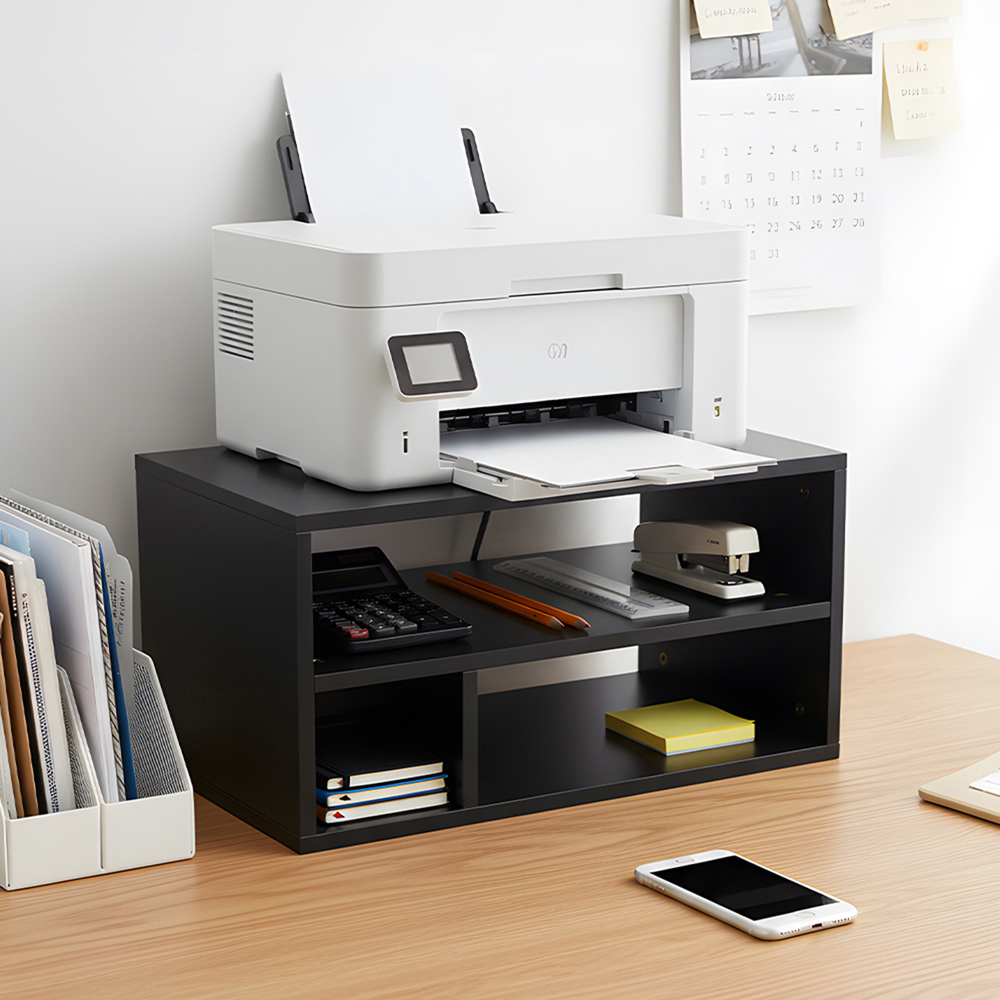 Living and Home 3 Shelf Black Desktop Printer Stand Image 8