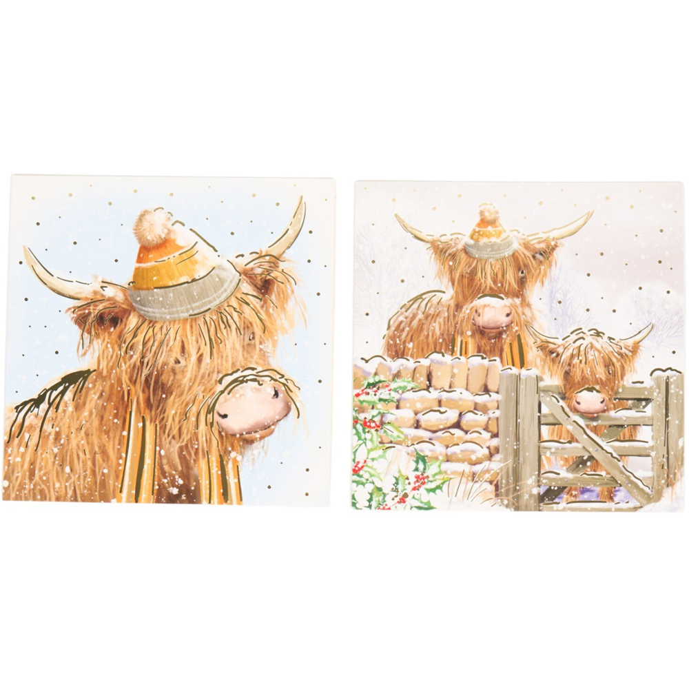 Pack of 10 Christmas Highland Cow Cards Image 3