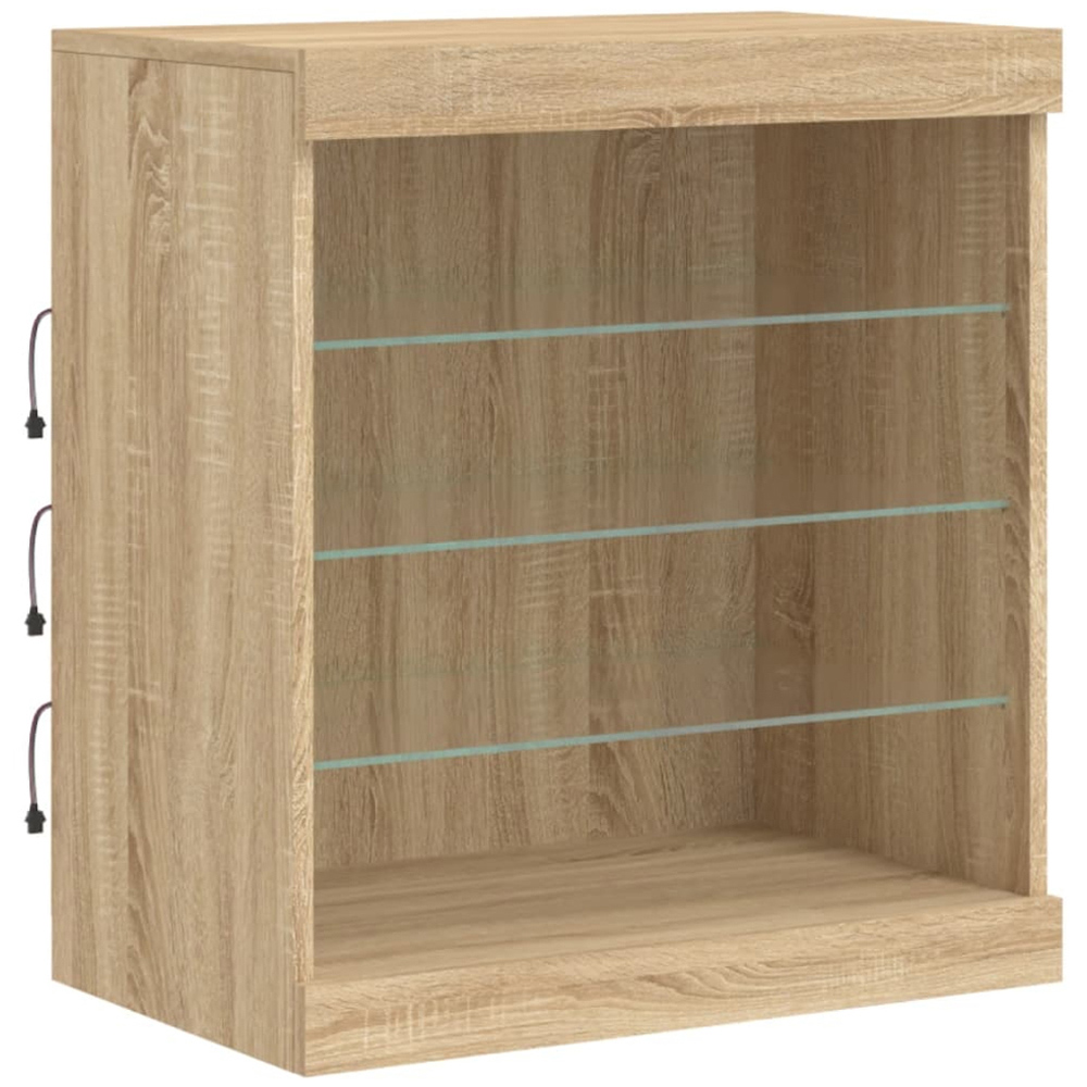 vidaXL 2 Door 8 Shelf Sonoma Oak Sideboard with RGB LED Lights Image 6