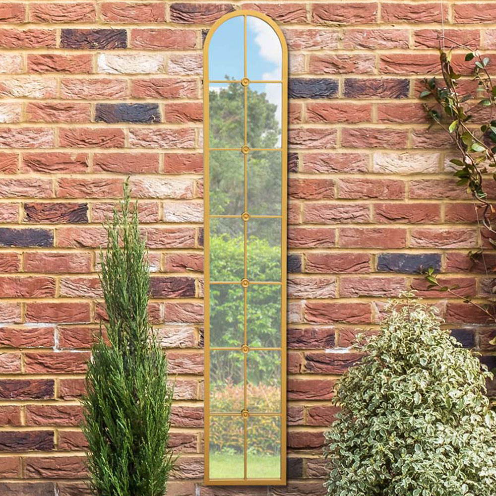 MirrorOutlet The Arcus Gold Framed Arched Leaner Garden Wall Mirror 170 x 30cm Image 2