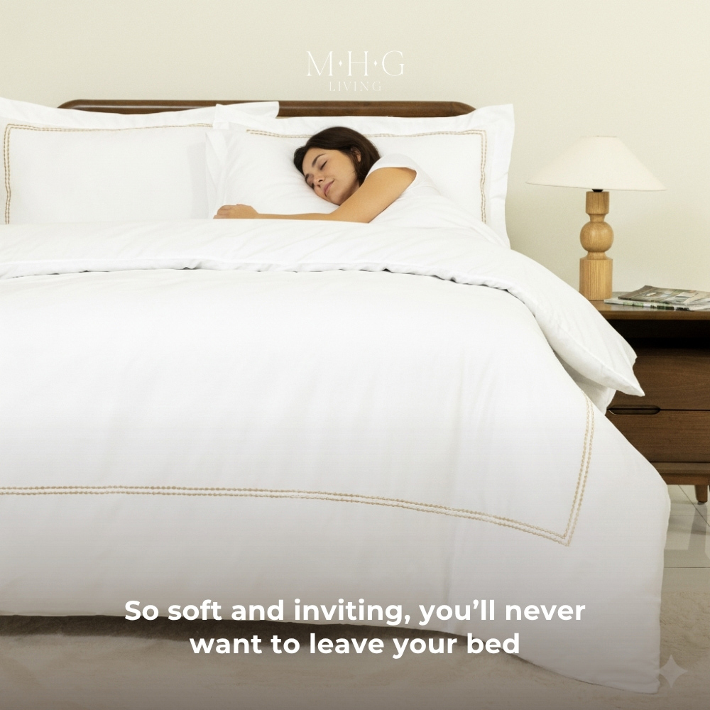 MHG Living Super King Size Kensington Gold 200 Thread Count Duvet Cover Set Image 4