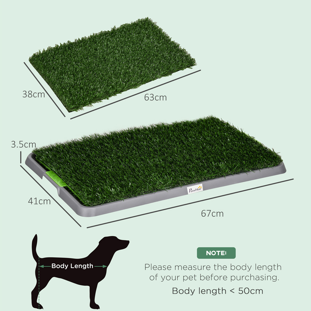 PawHut Black Dog Toilet with Artificial Grass Image 9
