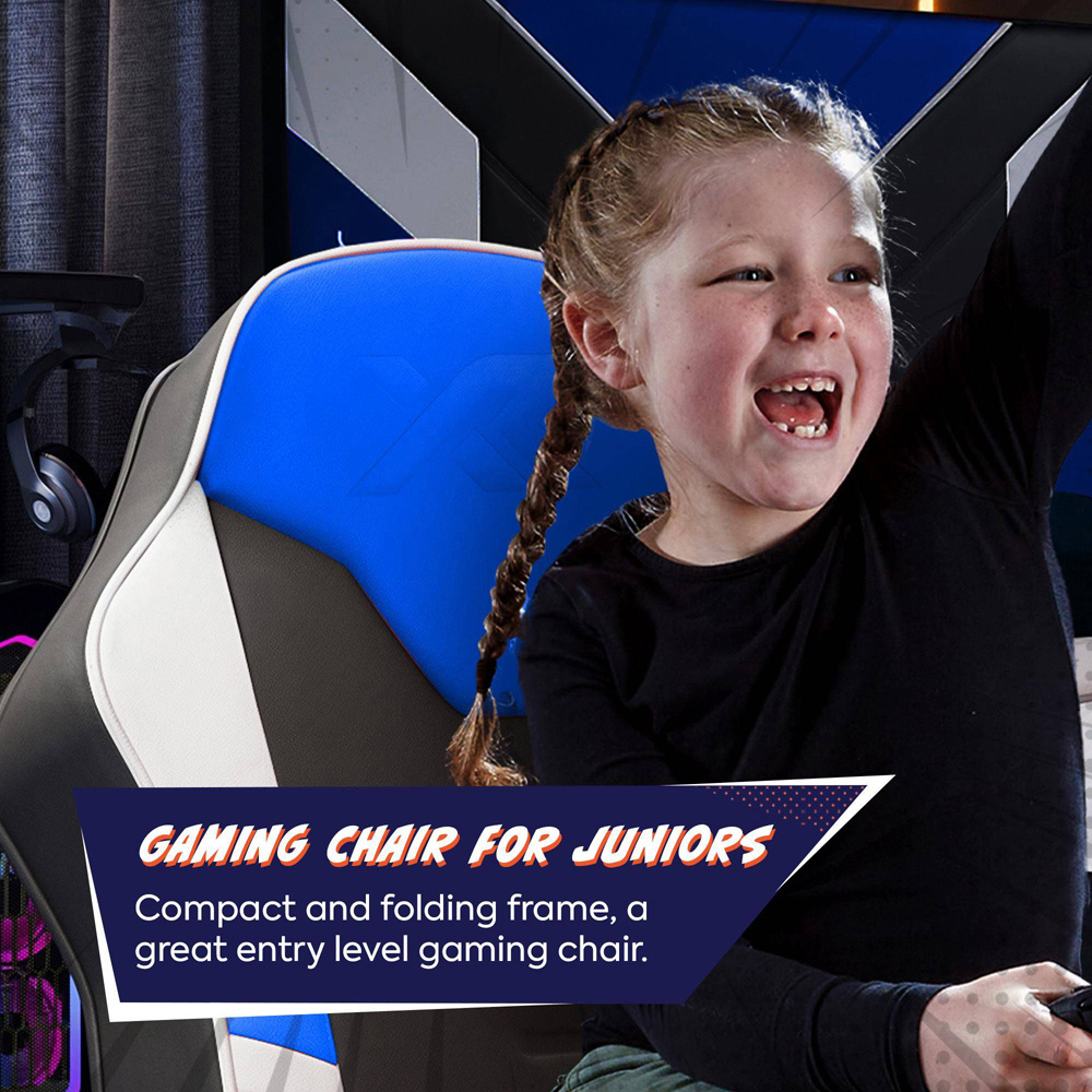X Rocker Shadow 2.0 Blue Floor Rocker Gaming Chair Image 6