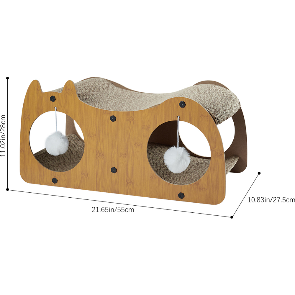 H&O Direct 2 in 1 Wooden Cat Scratching House 55 x 27.5 x 28cm Image 7