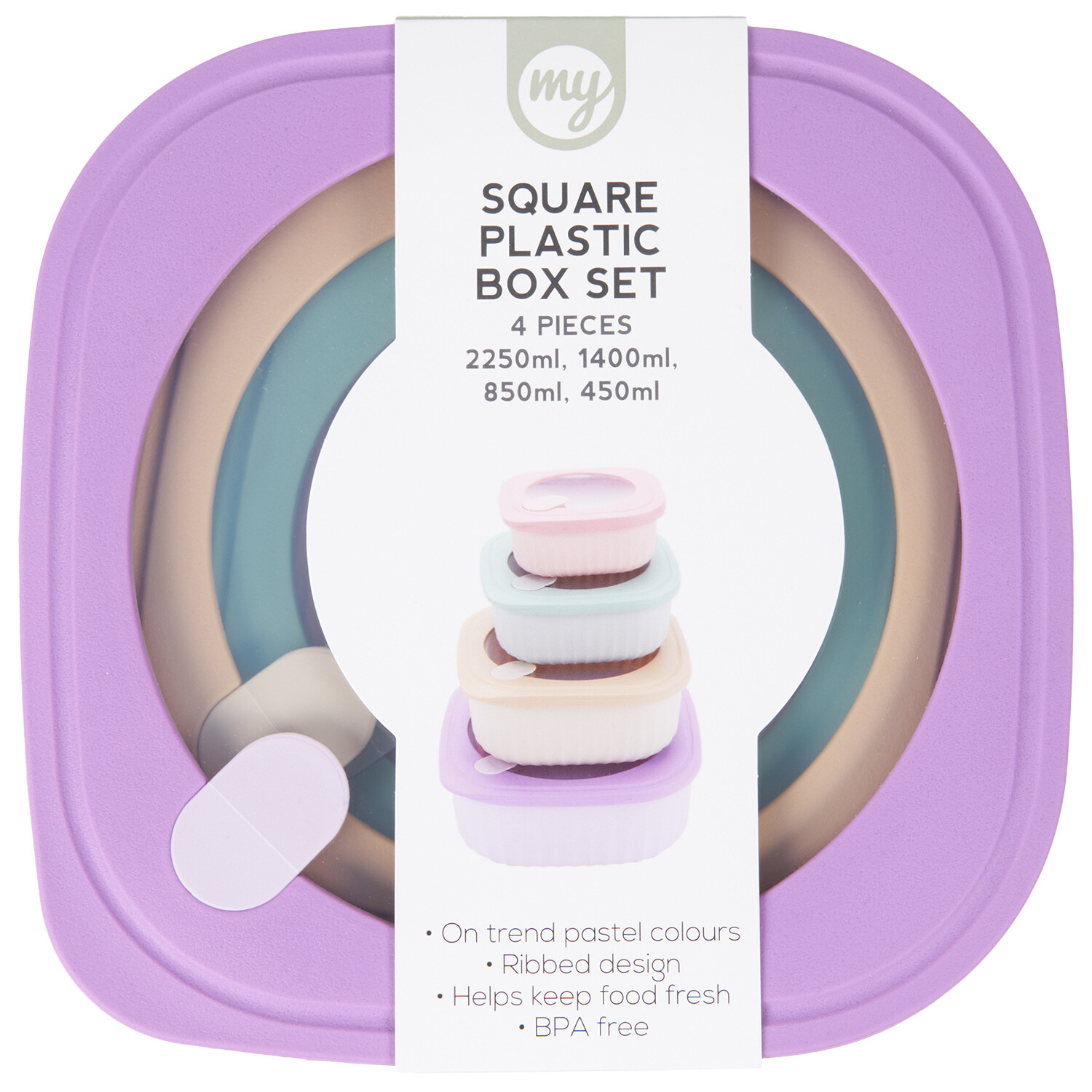 4 Piece Square Plastic Box Set Image 1
