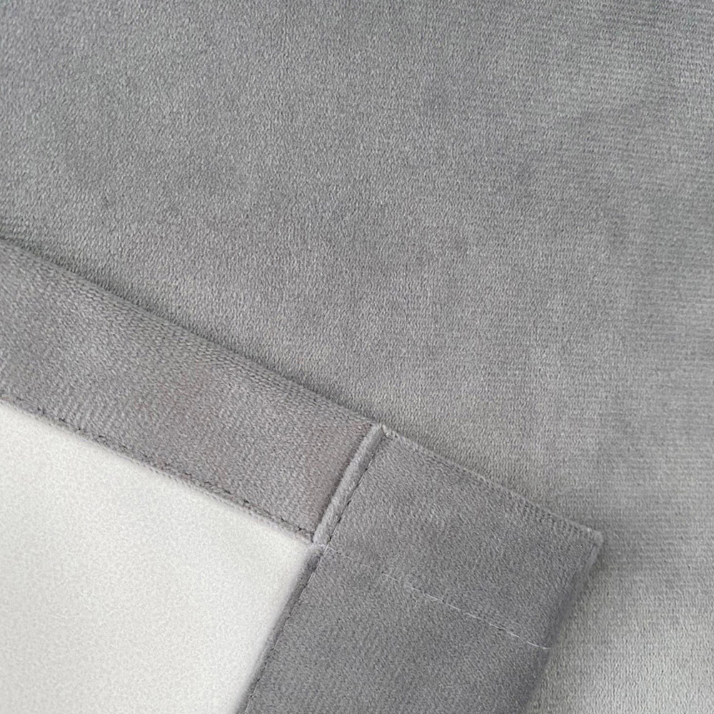 Enhanced Living Oxford Grey Thermal Blackout Pencil Pleat Velvet Curtains 117 x 183cm Image 4