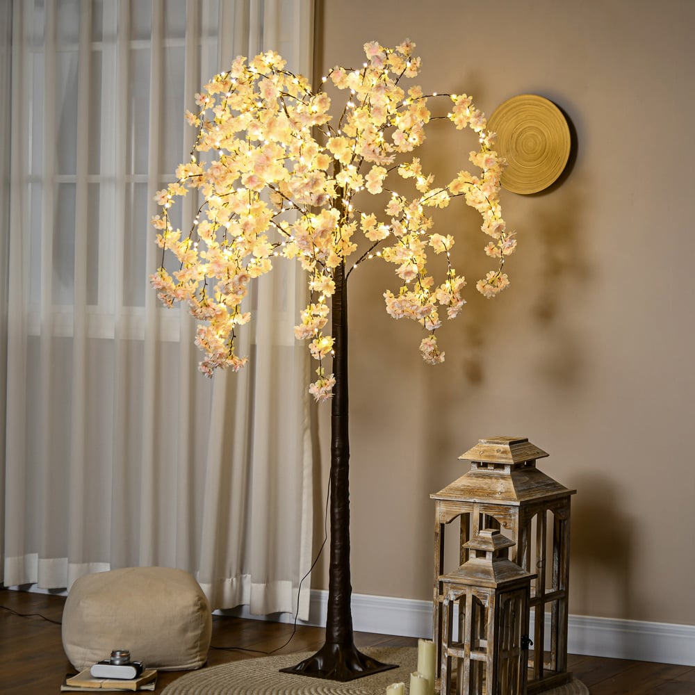 Everglow Warm White LED Light Up Artificial Cherry Blossom Tree 6ft Image 2