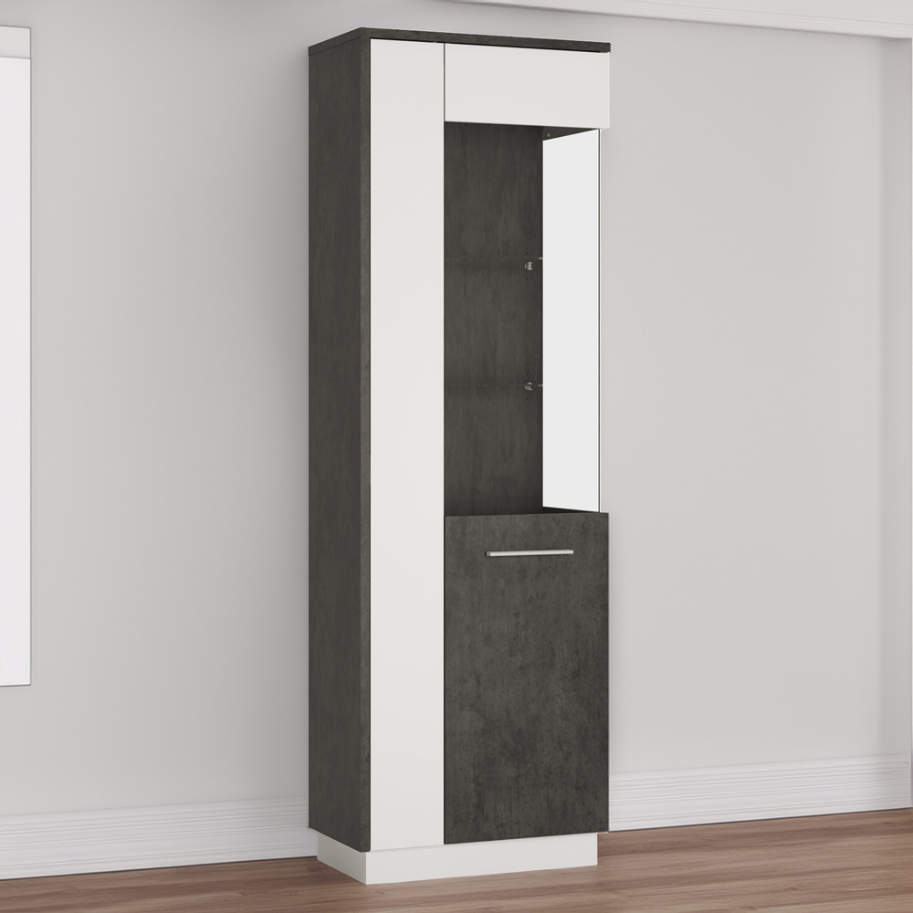 Florence Zingaro Single Door Glazed Right Hand Display Cabinet Image 1