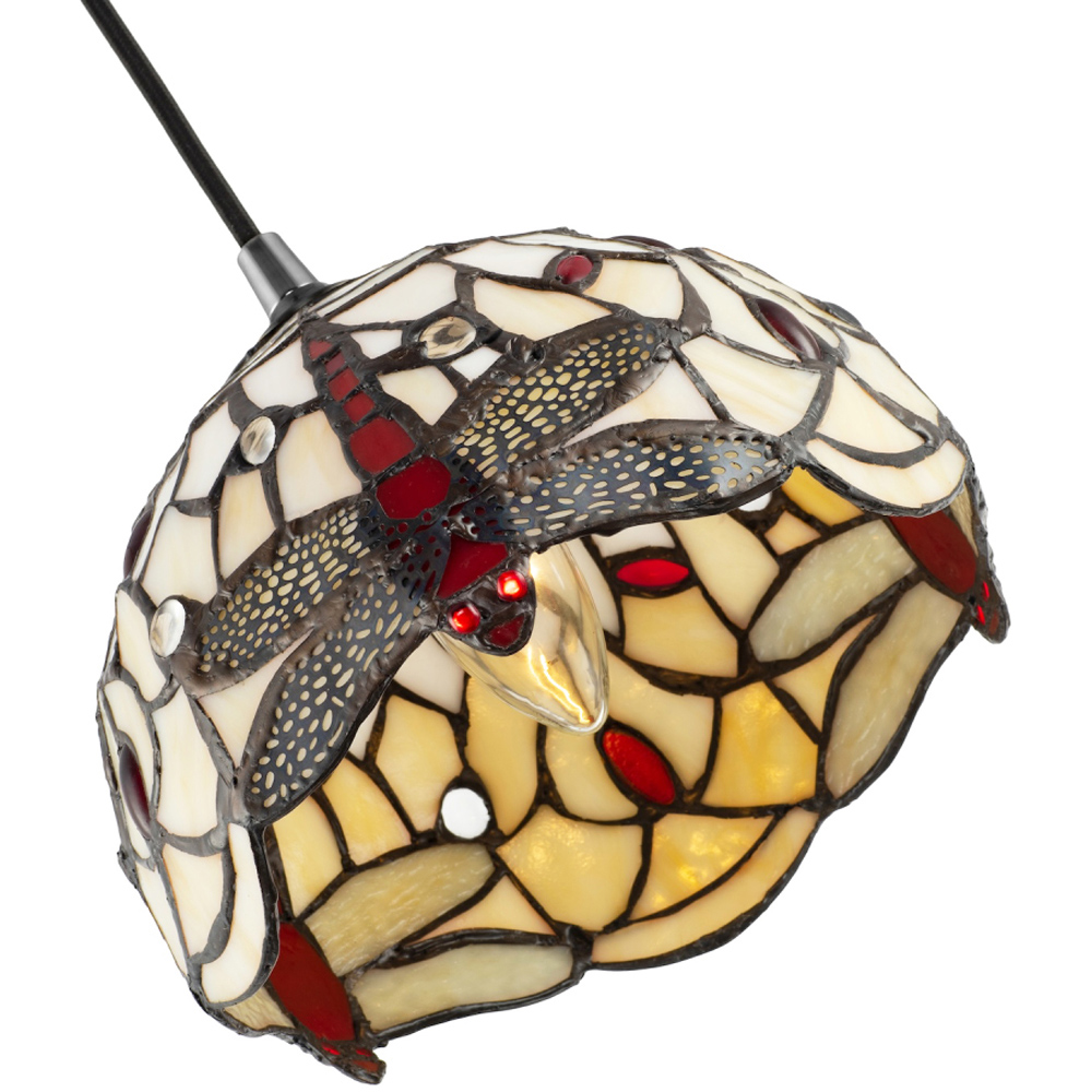 Happy Homewares White Stained Glass Dragonfly Tiffany Pendant Lighting Shade Image 5