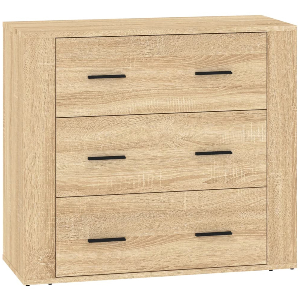 vidaXL 4 Door 3 Drawer Sonoma Oak Sideboard 3 Piece Image 6